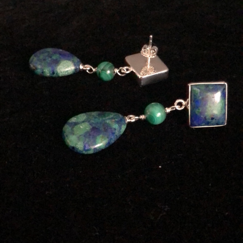 Jay King Sterling Silver Blue Azurite & Green Malachite 18” Necklace & Earrings. - Picture 16 of 16